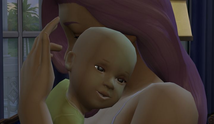 Close-up picture of a Baby in The Sims 4