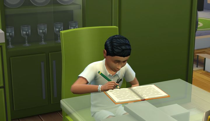 Sim Child doing Homework