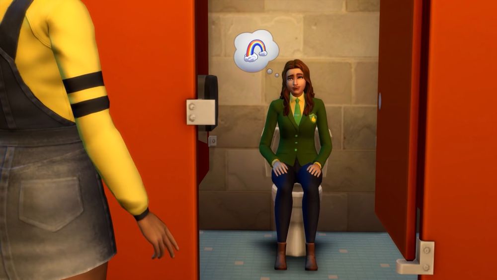 The Sims 4 Discover University Expansion Pack - private bathroom stalls