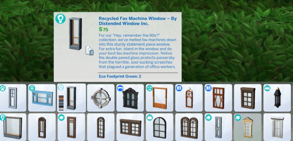 The Sims 4 Eco Lifestyle - You can see which items have eco footprint effects in build mode.