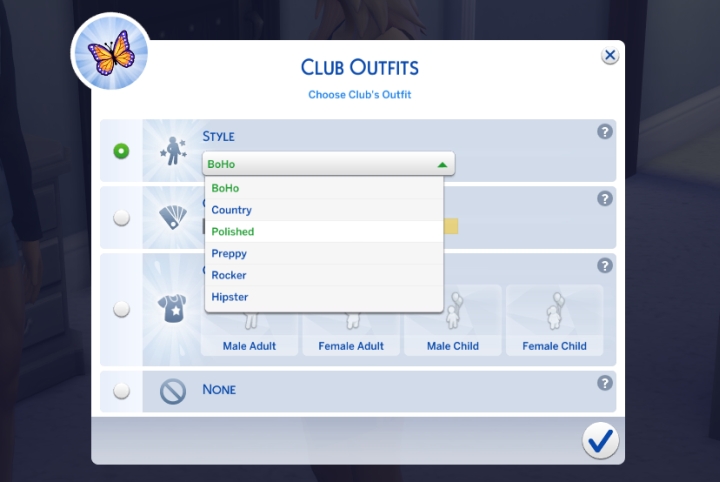 Make outfits for your club in Get Together