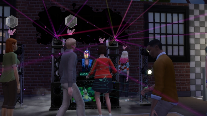 A shot inside the nightclub in The Sims 4 Get Together