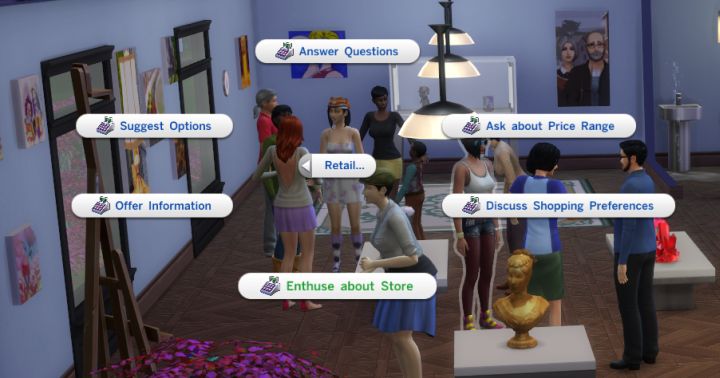 The Sims 4 Get to Work: Retail Interactions