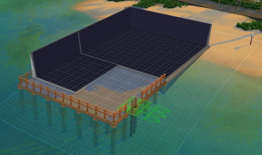 The Sims 4 Island Living: A ladder to help you get into the ocean to swim.