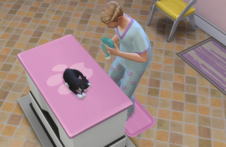 A cat visits the veterinarian in the Sims 4 Cats and Dogs Pets Expansion