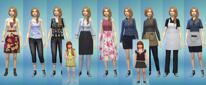 Pictures of New clothing for girls and women in The Sims 4 Dine Out Game Pack