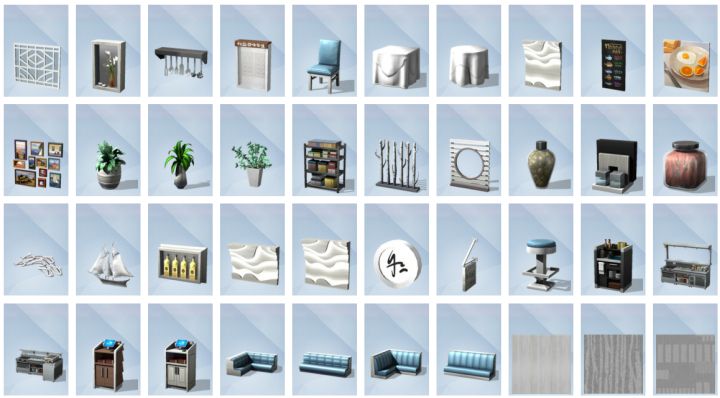 Second batch of build mode objects in The Sims 4 Dine Out Game Pack