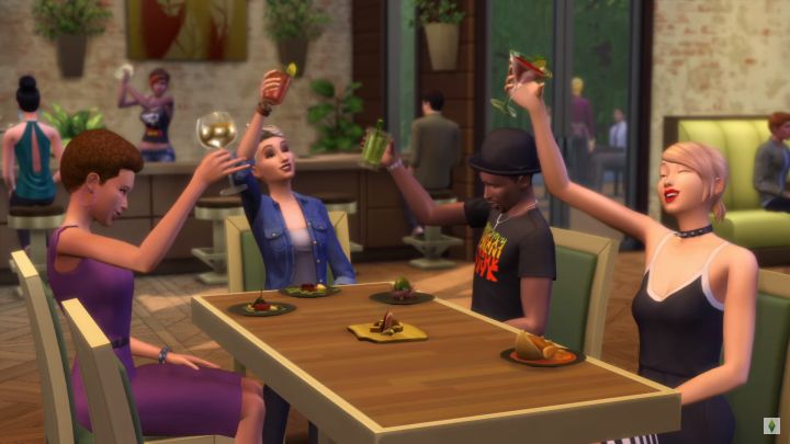 Sims can visit restaurants in groups to share a meal in the Sims 4 Dine Out Game Pack