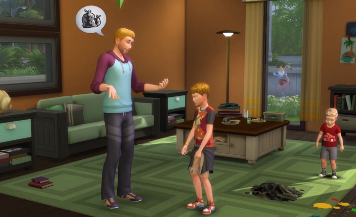 The Sims 4 Parenthood Game Pack: Telling a kid to take out the trash