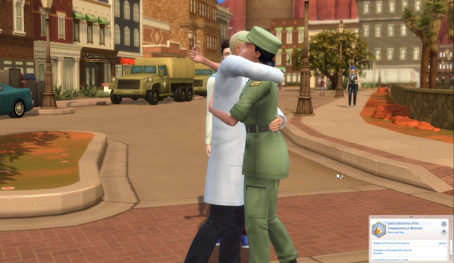 The Sims 4 StrangerVille planting a bug on a scientist or military Sim