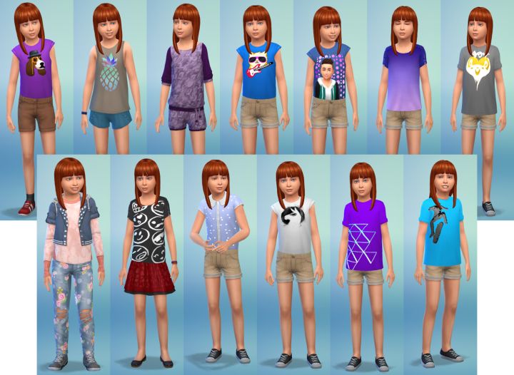 The Sims 4 Kids Room Stuff - new girl clothing