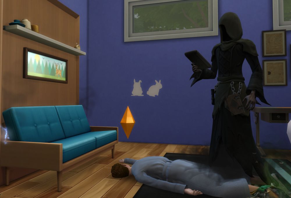 The Sims 4 Tiny Living Stuff - A Sim has died from the Murphy Bed 