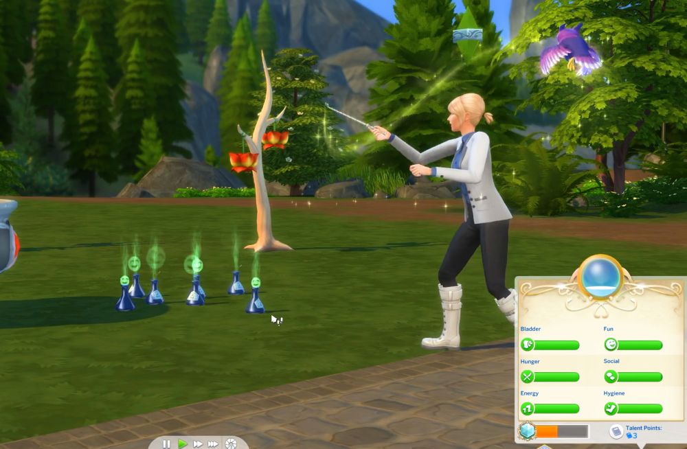 The Sims 4 Super Sim - Duplicating potions of needs as a spellcaster