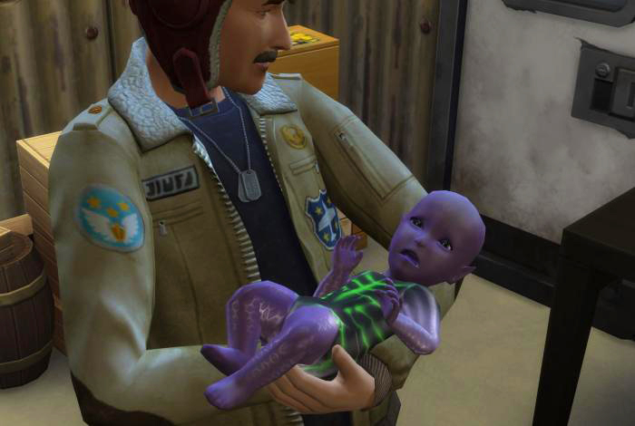 My male Sim got pregnant and had an Alien baby in The Sims 4