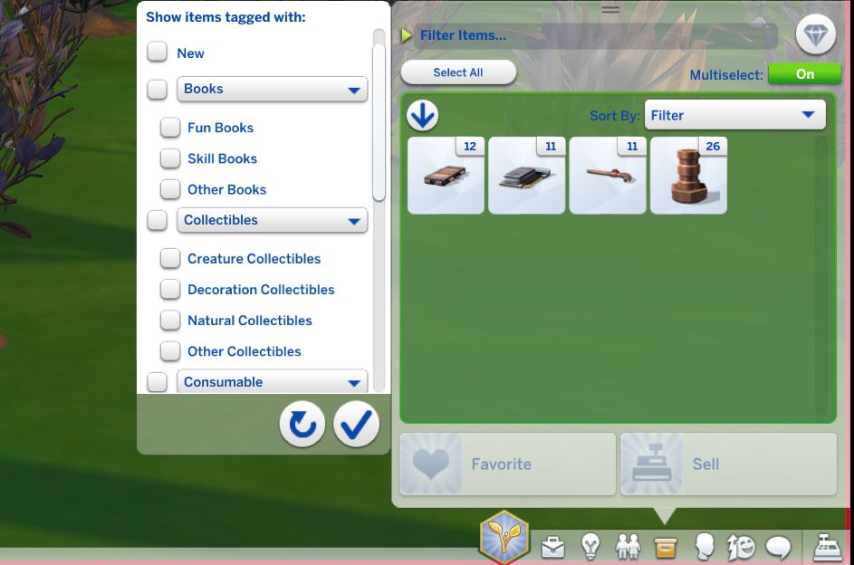 You can filter objects by type in The Sims 4 inventory update