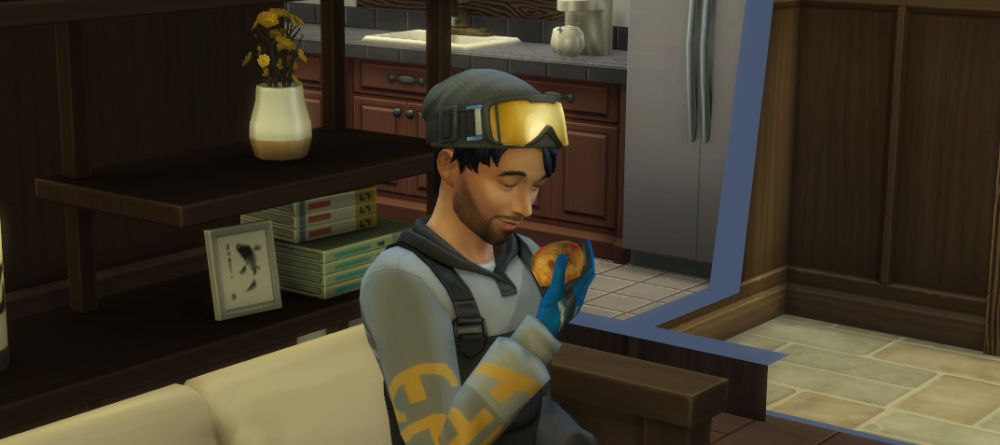 Rock climbing makes protein and energy bars in The Sims 4 Snowy Escape