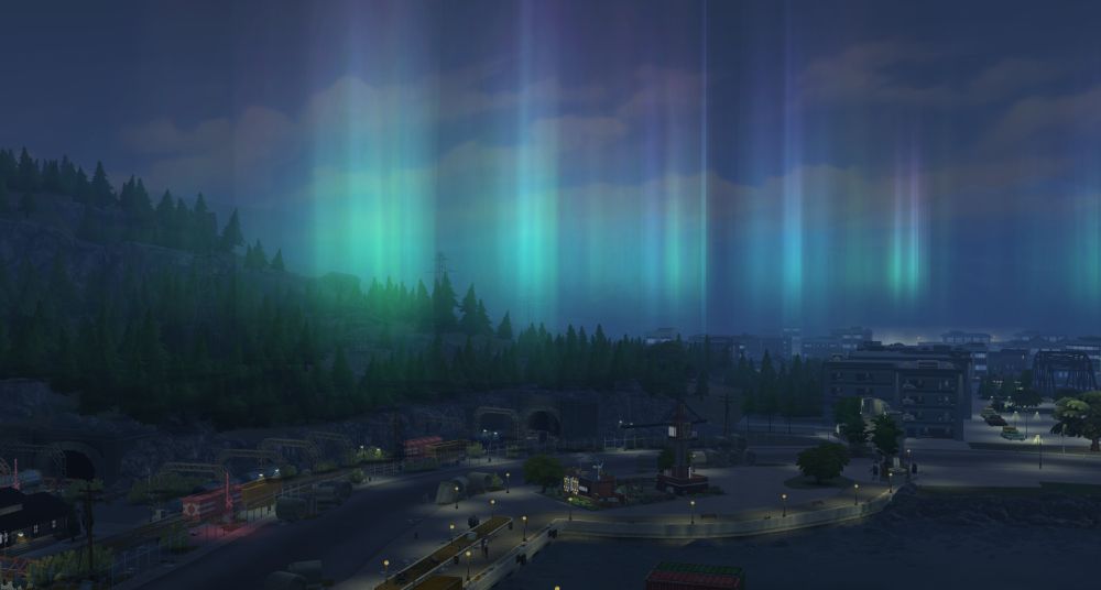 The Sims 4 Eco Lifestyle - An aurora, which is caused by having a green eco footprint
