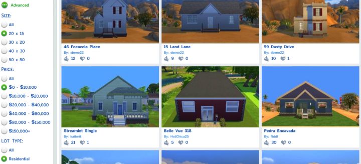 sims 4 gallery offline search options