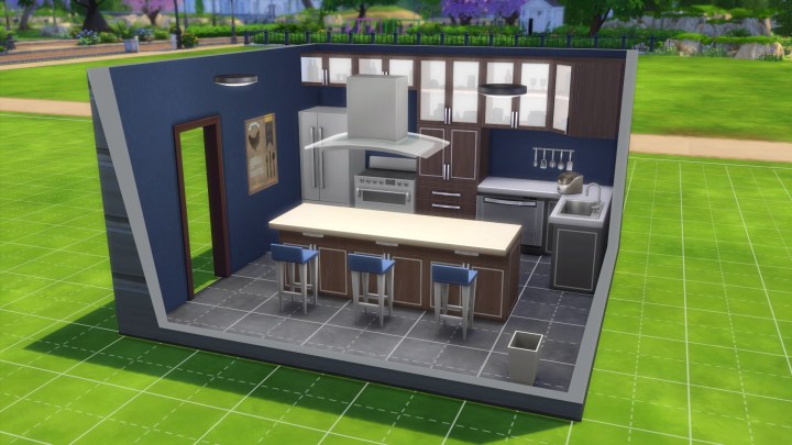 I built a house with a cool kitchen in the Sims 4 using only the Cool  Kitchen stuff pack. Thoughts? : r/TheSimsBuilding
